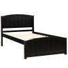 Twin Wood Platform Bed with Headboard and Footboard