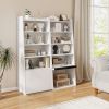 6-Tier Bookcase w/ 2 Adjustable Shelves and Flip Up Door