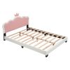 Full size Upholstered Princess Bed With Crown Headboard