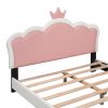 Full size Upholstered Princess Bed With Crown Headboard