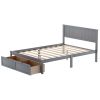 Full Size White Wooden Bed Frame with Underbed Storage Drawers - Ultimate Practicality and Comfort, Perfectly Fits Any Home Decor