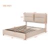 Upholstered Platform Queen Size Bed w/ Storage