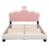 Full size Upholstered Princess Bed With Crown Headboard