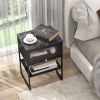 Nightstand/End Table with Flip up Door Storage Shelf