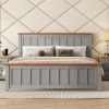 Queen Size Wood Platform Vintage Simple Bed Frame