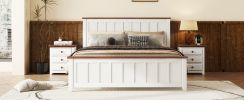 Queen Size Wood Platform Vintage Simple Bed Frame