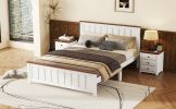 Queen Size Wood Platform Vintage Simple Bed Frame