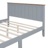 Queen Size Wood Platform Vintage Simple Bed Frame