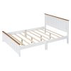 Queen Size Wood Platform Vintage Simple Bed Frame