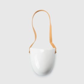 Wall-mounted Flower Pot (Option: Leather cord matte white 1pac-Small and medium)